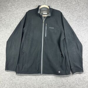 Columbia Omni Heat Fleece Jacket Mens XL Black Full Zip Thermal Comfort Basic